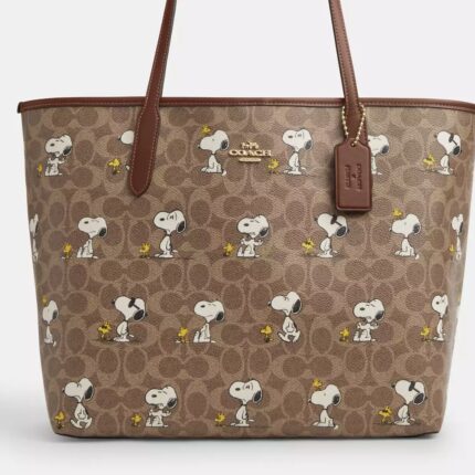 Coach X Peanuts City Tote Bag Canvas