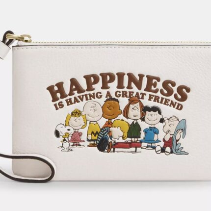 Coach X Peanuts Corner Zip Wristlet